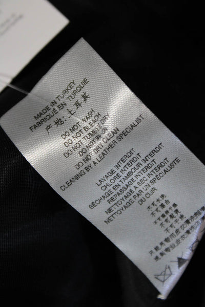 IRO Women Straight Pencil Lamb Leather Skirt Black Size S