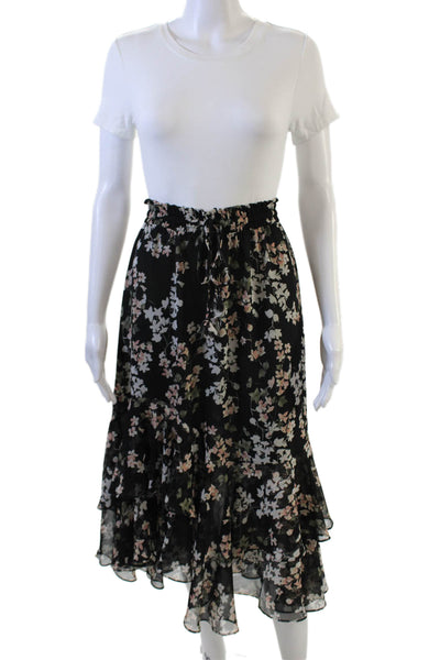 Misa Women Peasant Flare Floral Viscose Long Skirt Size XS