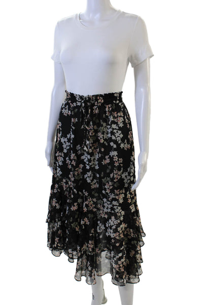 Misa Women Peasant Flare Floral Viscose Long Skirt Size XS