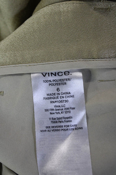 Vince Women Cropped Dress Pants Beige Polyester Hook Eye Size 6