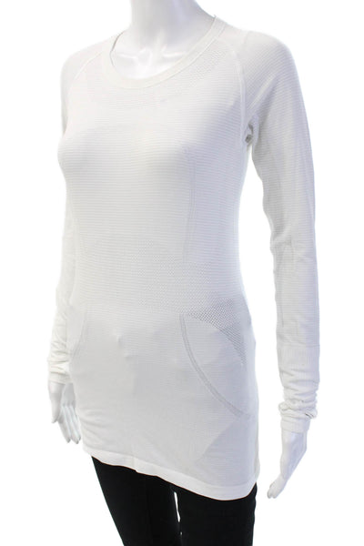 Lululemon Women Tunic Long Sleeve Crew Neck White Nylon Size S