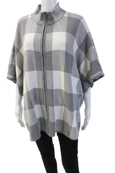 Jones New York Mens Full-Zip Sweatshirt Gray Cotton High Neck Size XL
