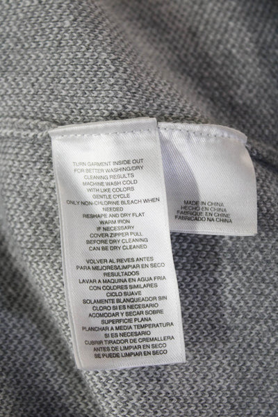 Jones New York Mens Full-Zip Sweatshirt Gray Cotton High Neck Size XL