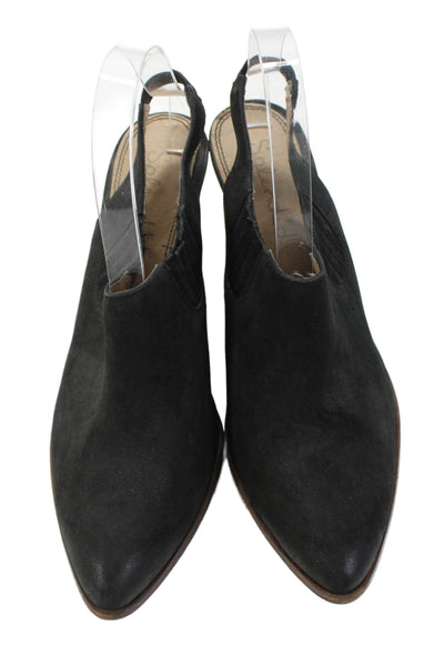 Splendid Womens Leather Pointed Toe Ankle Booties Black Size 8.5M