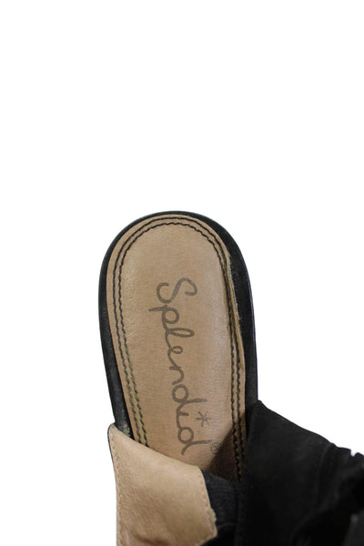 Splendid Womens Leather Pointed Toe Ankle Booties Black Size 8.5M