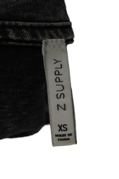Z Supply Womens Basic V Neck Short Sleeve T Shirt Dark Gray 100% Cotton Size XS