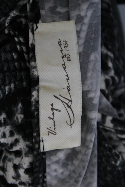 Vintage Havana Women Black Animal Print V Neck Long Sleeve Blouse Size S