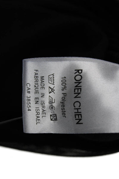 Ronen Chen Women Black Blouse 3/4 Sleeve 100% Polyester Designer Size 1