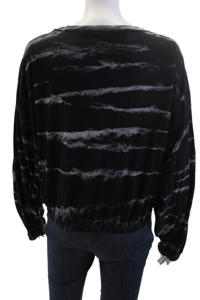 Vintage Havana Womens Pullover Sweatshirt Black Striped Cotton Size S
