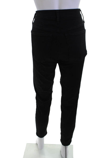 J Crew Womens Ankle Jeggings Black Cotton Stretch Size 30