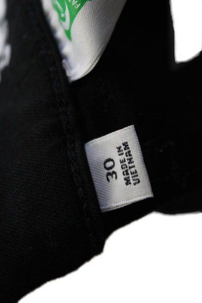 J Crew Womens Ankle Jeggings Black Cotton Stretch Size 30