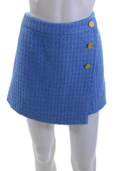 Aqua Women Mini Skort Blue Polyester Solid Size L