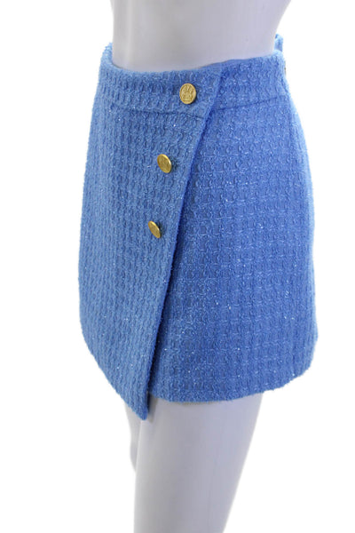 Aqua Women Mini Skort Blue Polyester Solid Size L