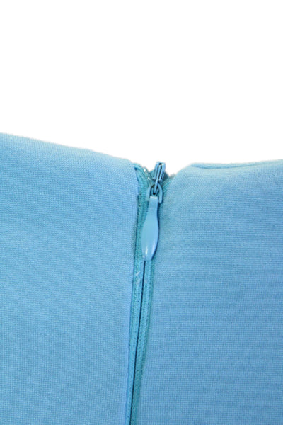 Chloe Kristy Womens Shift Dress Light Blue Square Neck Midi 3/4 Sleeve Size L