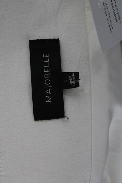 Majorelle Womens Mini Sheath Dress White Square Neck Short Sleeve Size L