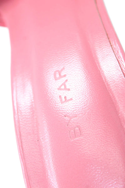 By Far Womens Patent Leather Knotted Open Toe Stiletto Mules Pink Size EUR 38