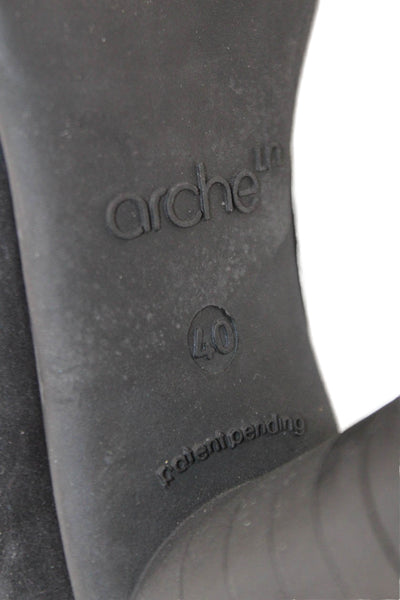 Arche Womens Solid Suede Mary Jane Heels Black Size 40 10