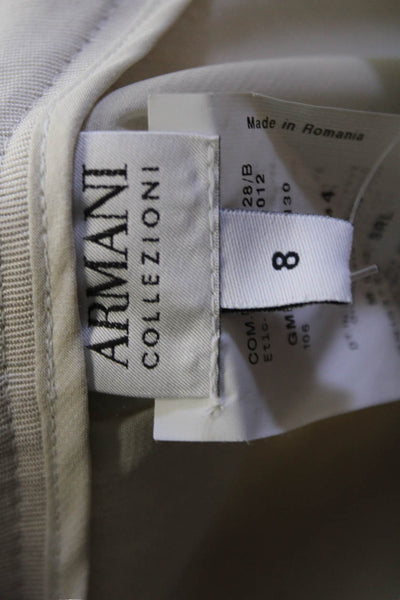Armani Collezioni Womens Beige Straight Pencil Skirt Linen Blend Size 8