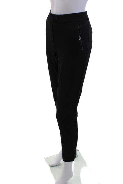 J. Mclaughlin Womens Black Ankle Cropped Pants Zip Stretch Rayon Nylon Size 6