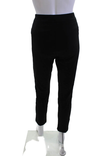 J. Mclaughlin Womens Black Ankle Cropped Pants Zip Stretch Rayon Nylon Size 6