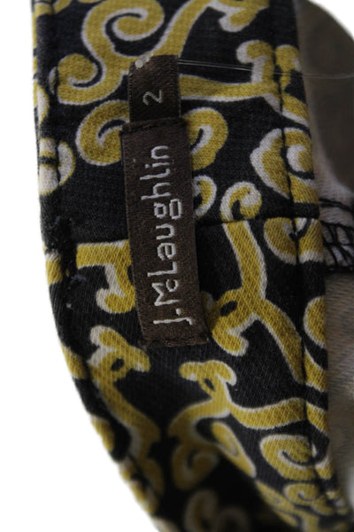 J. Mclaughlin Womens Ankle Pants Black Geometric Mid Rise 29in Size 2