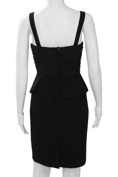 Jill Jill Stuart Women Pencil Sheath Dress Black Silk Sq Neck Size 0