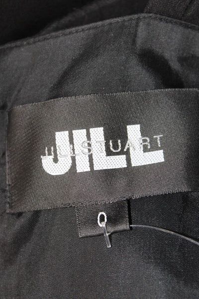 Jill Jill Stuart Women Pencil Sheath Dress Black Silk Sq Neck Size 0