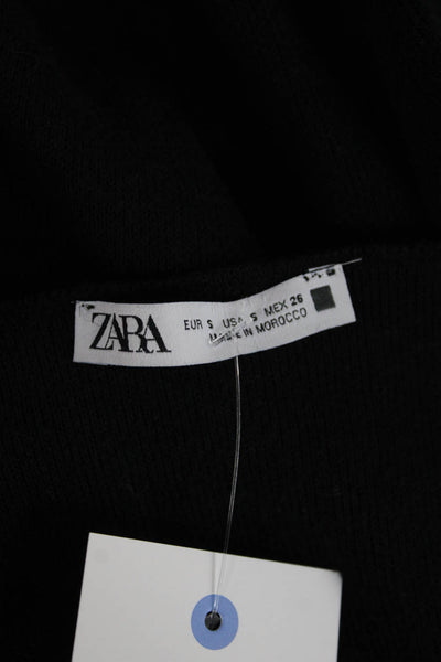Zara Womens Basic Black Short Sleeve T-Shirt Size S