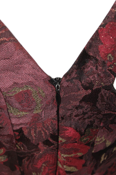 Aqua Womens Fit & Flare Mini Red Floral Sleeveless Dress Size XS