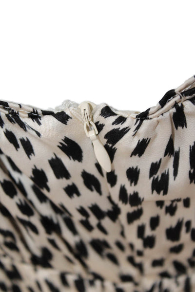 Endless Rose Womens Maxi Sundress Beige Animal Print Square Neck Size S
