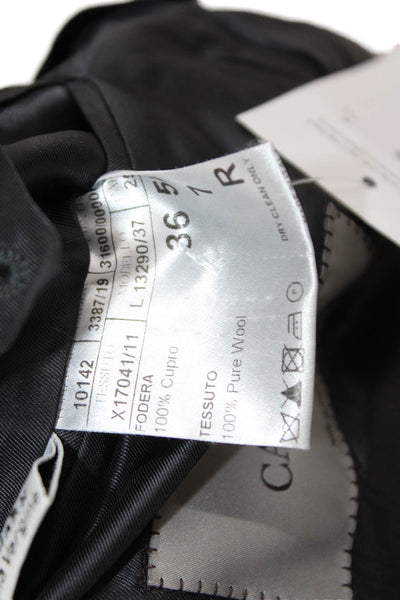 Canali Mens Dark Gray 2 Piece Striped Cupro Suit Jacket Size 52