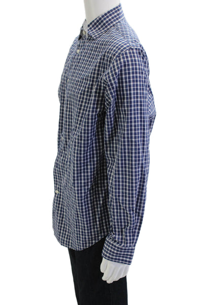 The Men's Store at Bloomingdale's Mens Plaid Button Down Shirt Blue Size Large