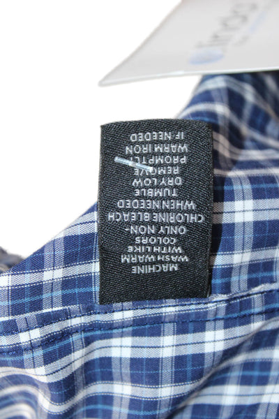 The Men's Store at Bloomingdale's Mens Plaid Button Down Shirt Blue Size Large