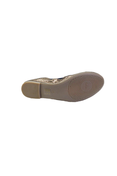 Boden Womens Slip On Round Toe Metallic Ballet Flats Gold Leather Size 38