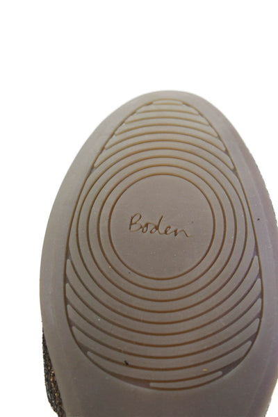Boden Womens Slip On Round Toe Metallic Ballet Flats Gold Leather Size 38