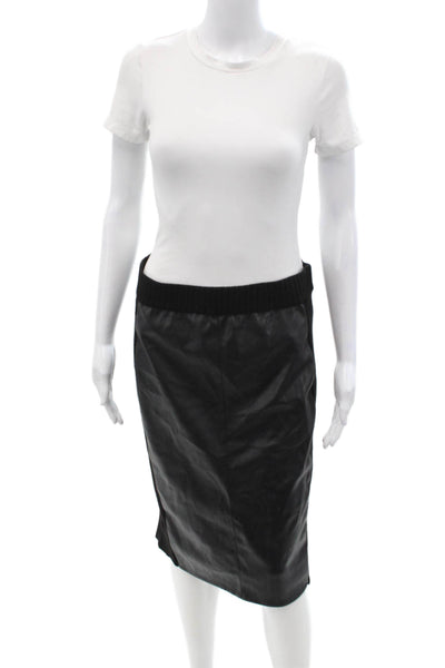 Evereve Women Straight Pencil Skirt Black Knee Length Size M