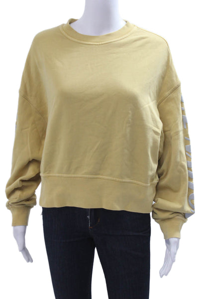 PE Nation Womens Pullover Sweatshirt Beige Organic Cotton Size XS