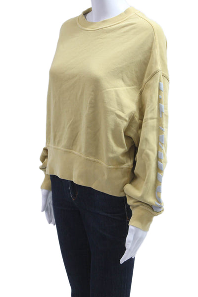 PE Nation Womens Pullover Sweatshirt Beige Organic Cotton Size XS