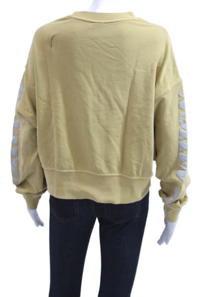 PE Nation Womens Pullover Sweatshirt Beige Organic Cotton Size XS