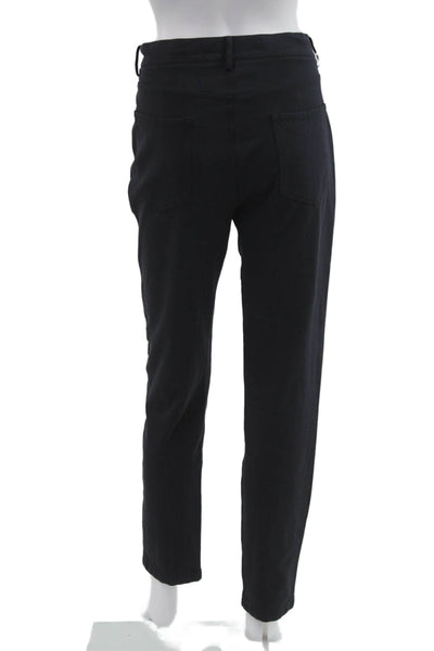 Patrick Assaraf Unisex Black Cropped Ankle Pants Button Size 34