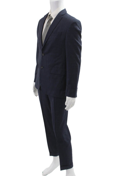Barneys New York Mens 2 Piece Dark Blue Wool Suit Button Collared Size 40