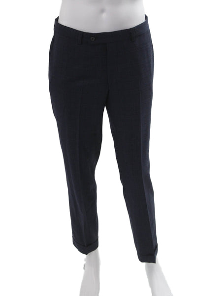 Barneys New York Mens 2 Piece Dark Blue Wool Suit Button Collared Size 40