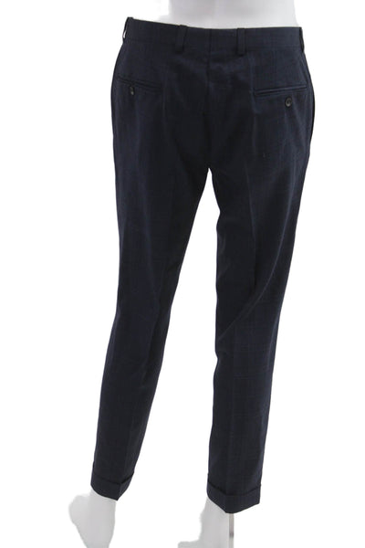 Barneys New York Mens 2 Piece Dark Blue Wool Suit Button Collared Size 40
