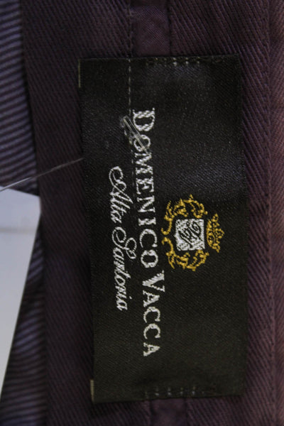 Domenico Vacca Mens Cropped Chino Pants Purple Cotton Blend Button Size 26