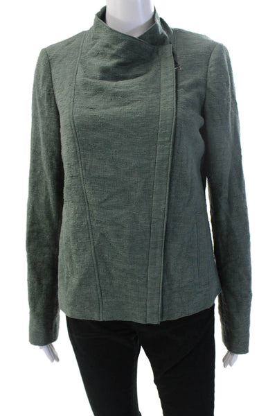 Vince Womens Army Green Mock Neck Jacket Size M