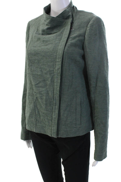 Vince Womens Army Green Mock Neck Jacket Size M