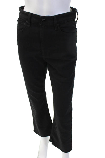 Rag & Bone Womens Cropped Black Cotton High Rise Pants Size 28