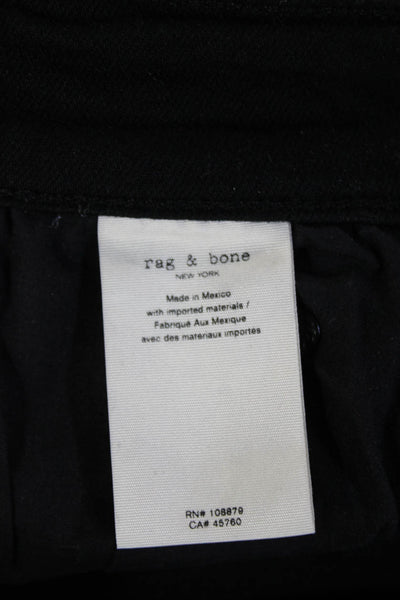 Rag & Bone Womens Cropped Black Cotton High Rise Pants Size 28