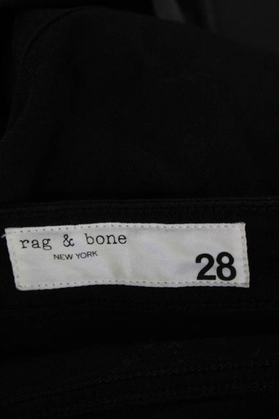 Rag & Bone Womens Cropped Black Cotton High Rise Pants Size 28