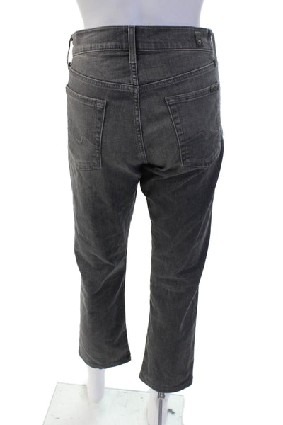 7 For All Mankind Mens Cropped Straight Gray Jeans Size 29